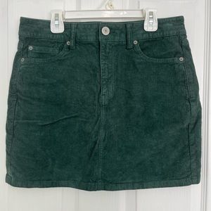 Green corduroy skirt